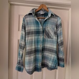 Blue Columbia Soft Cotton Flannel Size XS Long Sleeve
